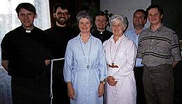 Sr. Jan and Sr. Angeline with 5 priests who participated in the ACTS II Training